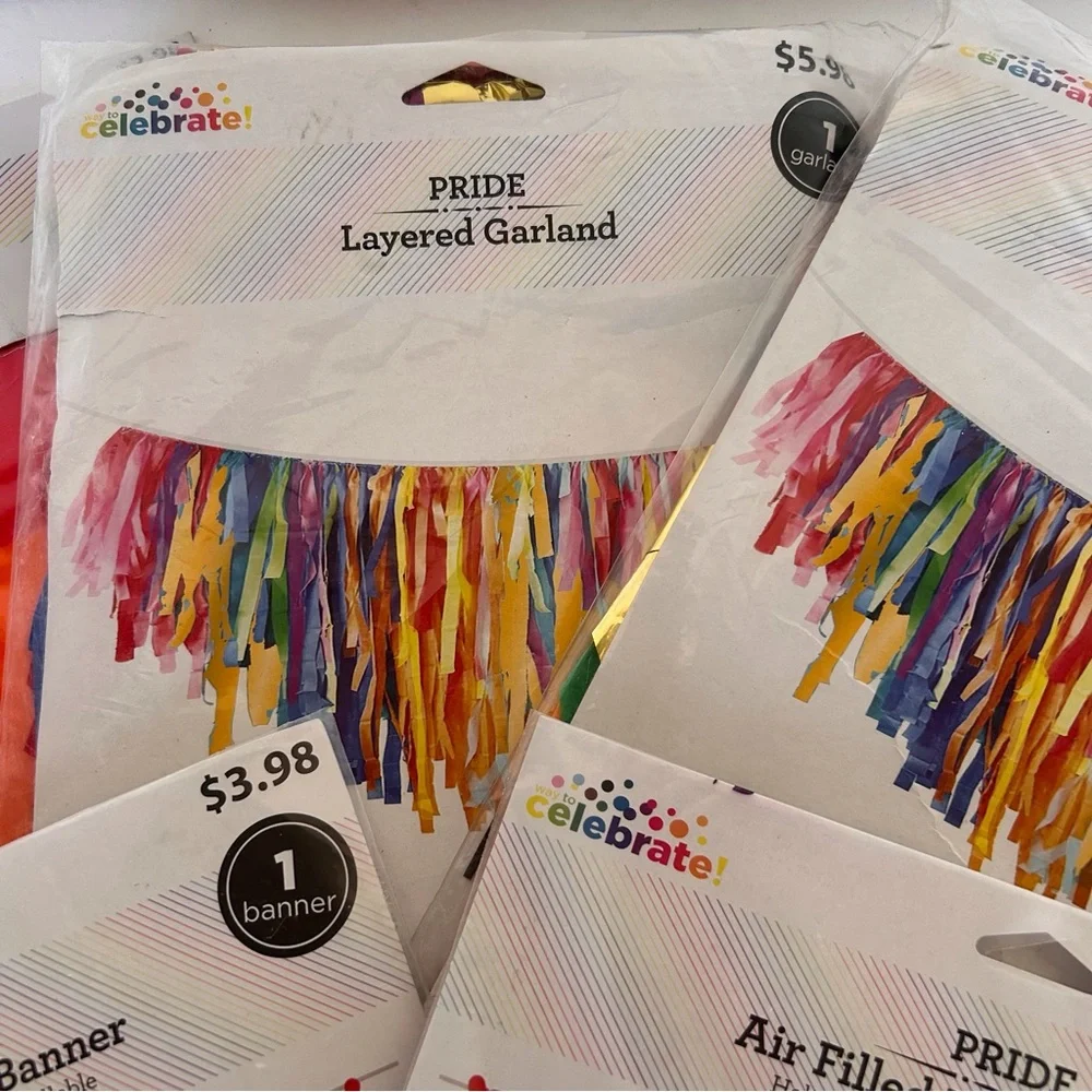 RAINBOW PRIDE NEW YEARS EVE DECORATIONS BUNDLE NWT